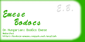 emese bodocs business card