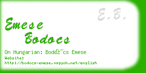 emese bodocs business card